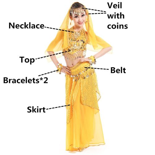Costumes De Danse Du Ventre Pour Enfants,Jupe De Danse Du Ventre Pour Enfants,La Moindre Robe De Phtaline En Contreplaqué,Compétition De Performance,Ensemble De Gril Indien Pour Filles