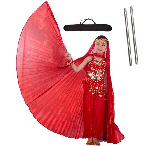 Ailes De Danse Du Ventre Pour Enfants,Ailes D'isis,Robes De Danse Du Ventre Pour Enfants,Sac De Olympiques De Phtalus,Danse Du Ventre Pour Filles Éma Ennes,Or Et Noir