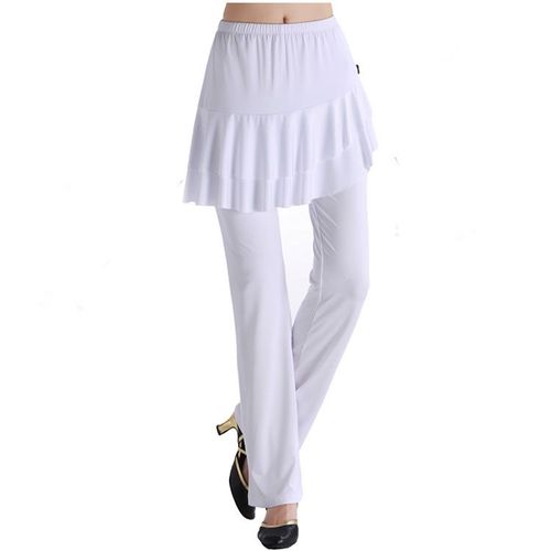 Pantalon De Danse Du Ventre Blanc Pour Femme,Vêtement D'entraînement Pour Adulte,Jupe Tribal
