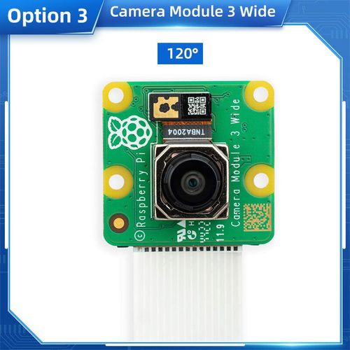 Caméra Raspberry Pi Tech 3 IMX708 Autofocus 75 °/120 ° FOV 402 Détaillé en Option Version Noire pour Pi 4B 3B + 3B #B