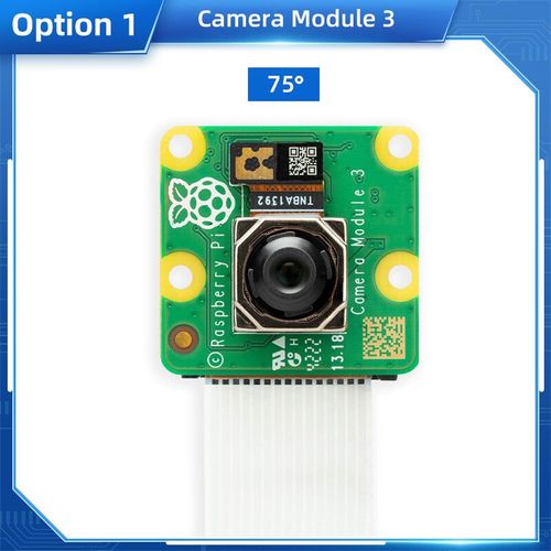 Caméra Raspberry Pi Tech 3 IMX708 Autofocus 75 °/120 ° FOV 402 Détaillé en Option Version Noire pour Pi 4B 3B + 3B #A