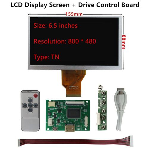 Carte de commande de pilote d'écran tactile de Hébergements eur d'affichage LCD,compatible HDMI,moniteur PC Raspberry Pi bricolage,AT065TN14,6.5 pouces - Type LCD and Driver Board