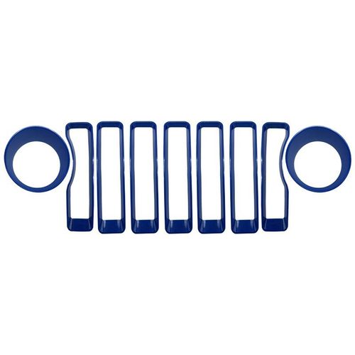 Insert De Calandre Avant En Maille Pour Jeep Wrangler Jl,Garniture De Couverture De Lumière De Sauna,Intérieur Extérieur En Carbone,2018-2022 - Type Bleu