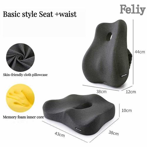 Coussin De Chaise De Bureau En Mousse À Mémoire De Forme,Siège De Voiture,Soutien De La Taille,Oreiller De Massage Lombaire,Oreiller Orth4wd,Coussin De Fesses Et De Côté Cyx - Type Basic Set #B