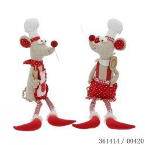 Personnage de Noël souris assis
