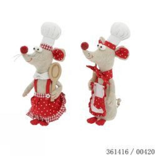Personnage de Noël souris cuisinière