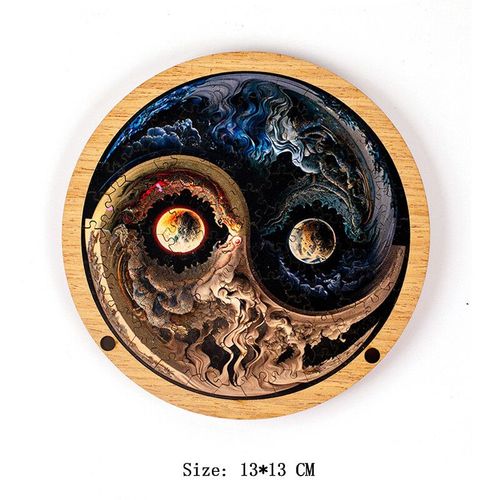 Puzzle En Bois Irrégulier Unique,Casse-Tête,Casse-Tête,Dîner,Soutien-Gorge,Cabeça Rompecabezas,Jeux De Qi 3d,Enfants Et Adultes,Cadeaux Fantaisie - Type Tai Chi Earth