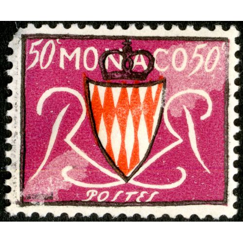 Timbre Oblitéré Monaco, Postes, 50 C