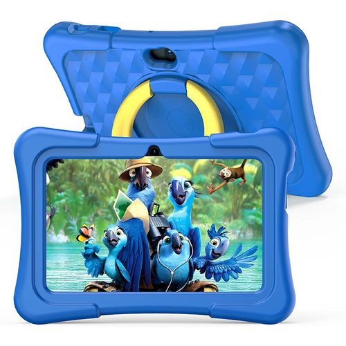 Tablette Enfant 7 Pouces Android 13 Antichoc Multilingue Avec Contrôle Parental + SD 128Go Bleu YONIS