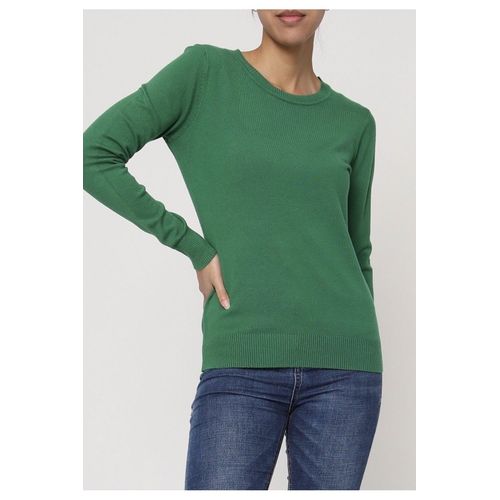 Pull Col Rond Vert Femme