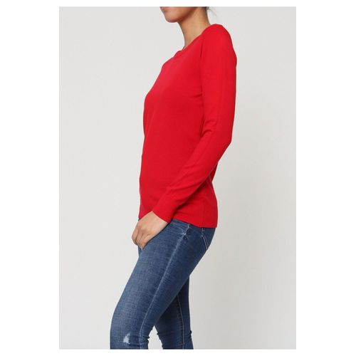 Pull Col Rond Rouge Femme
