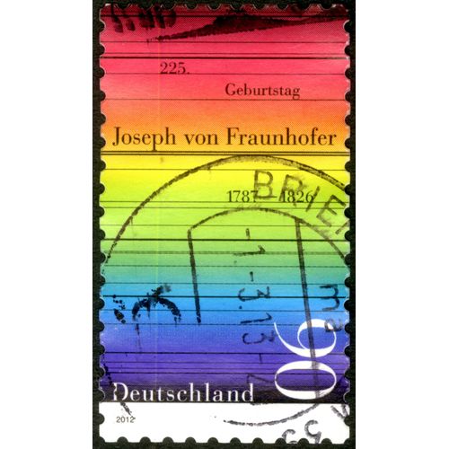 Timbre Oblitéré Deutschland, 225, Geburtstag, Joseph Von Fraunhofer 1787-1826, 2012, 90