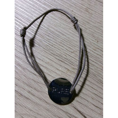 Bracelet De L'amitié Gris Avec Médaille "Pure"