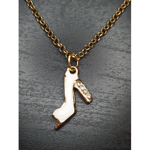 Collier Fantaisie "Escarpins" Blancs