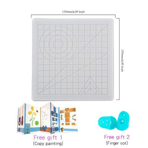Stylo de dessin d'impression 3D en silicone,bloc de conception avec des galets de base,livré avec 2 doigtiers- White 17cm x 17cm
