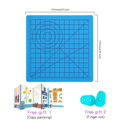 Stylo de dessin d'impression 3D en silicone,bloc de conception avec des galets de base,livré avec 2 doigtiers- Bule 17cmx17cm