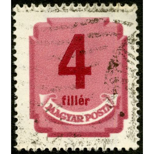 Timbre Oblitéré Magyar Posta, 4 Fillér