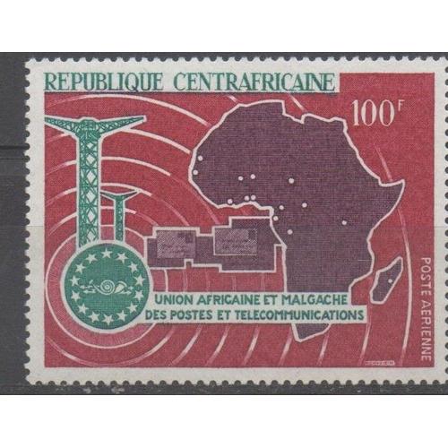 Centrafrique Timbre Union Africaine Des Télécommunications 1967