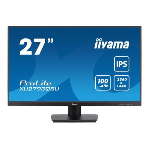 iiyama ProLite XU2793QSU-B7 - Écran LED - 27" - 2560 x 1440 QHD @ 100 Hz - IPS - 300 cd/m² - 1300:1 - 1 ms - HDMI, DisplayPort - haut-parleurs - noir, mat