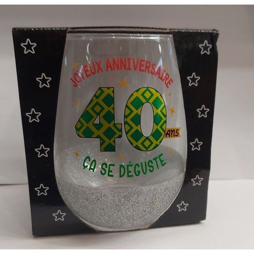 Verre 12 Cm Glitter 40 Ans