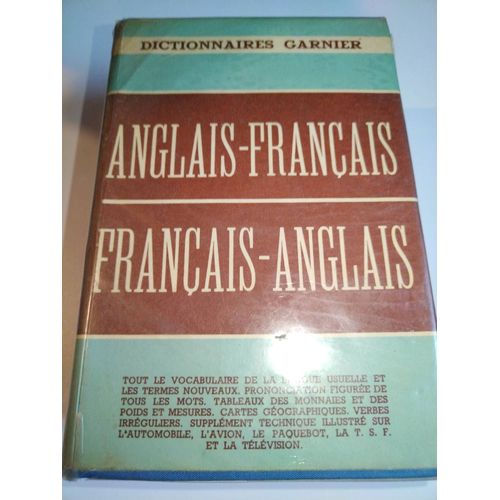 Dictionnaire Anglais Français Dictionnaires Garnir 1961