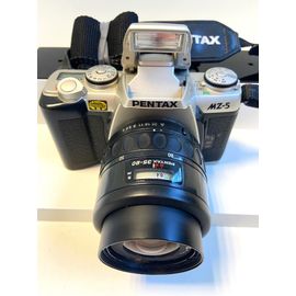 Ancien Appareil Photo Argentique Vintage PENTAX MZ-5 + Zoom PENTAX 35-80 Caméra