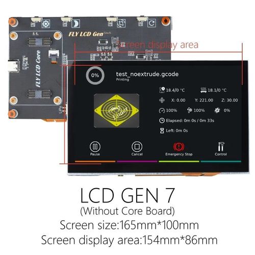 Écran tactile LCD pour Raspberry Pi,pièces d'imprimante 3D,Core DIS,Hdmi,VzBoT Voron,4,3B Plus,2B,FLY hospit43 - LCD7[C15580]