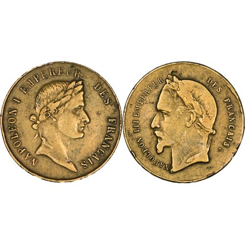 France - Médaille - Napoléon Iii - Napoléon 1er Empereurs Des Français - Laiton - 23-326