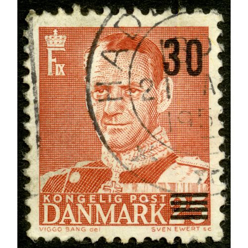Timbre Oblitéré Danmark, Kongelig Post, 25, 30