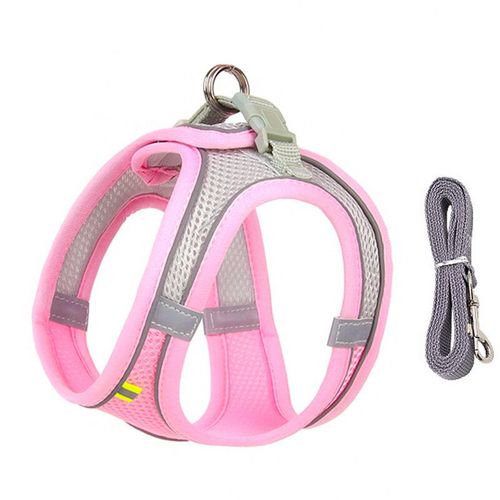 Harnais Réglable Pour Chien,Ensemble De Laisses Pour Petits Chiots Et Chats,Gilet Pour Bouledogue Français,Chihuahua,Carlin,Marche En Plein Air - Type Rose-M 6-9 Kg
