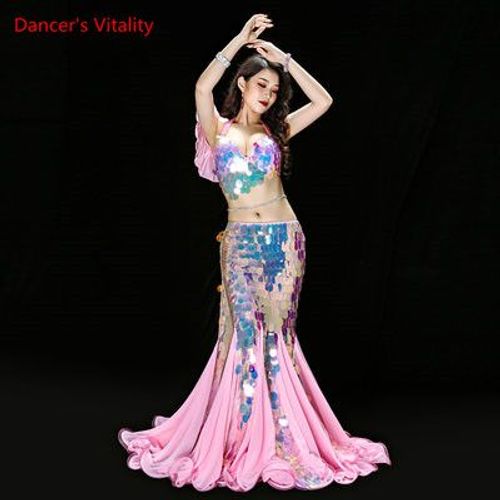 Bellylégiti- Robe Longue Sexy À Sequins Pour Femmes,Olympiques De Danse Du Ventre,Soutien-Gorge Et Jupe Trempés,Vêtements De Danse Du Ventre,Tenues De Sirène,Vente Financière