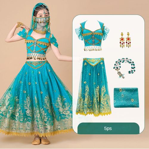 Brevdu Ventre Pour Enfants Inde Princesse Gelindian Dance Sari Girl Performance