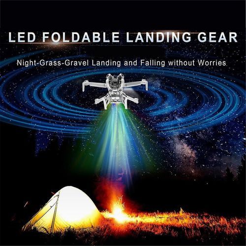 Pour Mini 4 Pro Éclairé Hauteur Amélioration Béquille Led Voyant D¿Avertissement Clignotant Train D¿Atterrissage Multifonctionnel
