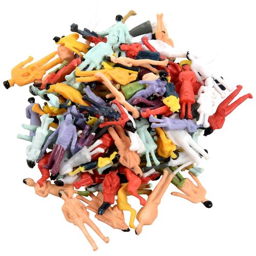 100 Pcs Ho Échelle 1 :100 Mix Peint Modèle Train Parc Rue Passagers Personnes Chiffres