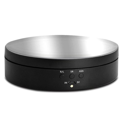Présentoir de plateau tournant rotatif rond à 360 degrés Accessoires de photographie Support de fond photo de studio Nouveau (noir)