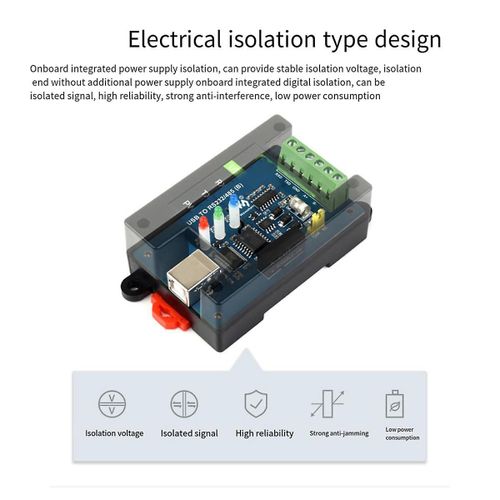 Convertisseur isolé USB vers RS232/485 de qualité industrielle sur rail DIN FT232RNL prend en charge le montage mural et le montage sur rail