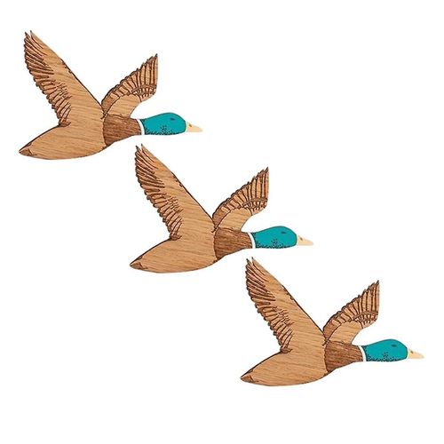 3 Pcs canards en bois Wall Decor pour chambre à coucher ferme rustique sculpté bois Wall Art pour chambre cuisine bureau