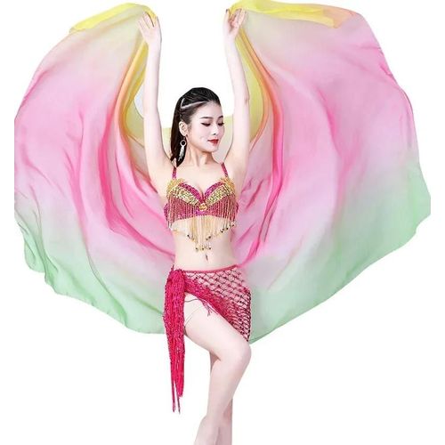 Voiles De Danse Du Ventre En Mousseline De Soie Pour Femmes,Châles Légers Pour Le Ventre,Lancés À La Main,Écharpes Graduelles De Scène
