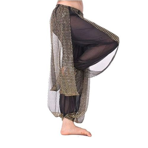 Sarouel De Danse Du Ventre En Mousseline De Soie Pour Femmes,Lanterne D'halloween Arabe,Pantalon À Paillettes Brillantes,Bloomers De Paupières,Fjfor Phtalwomen