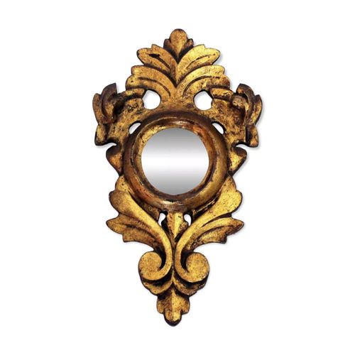 Petit miroir de style baroque dore