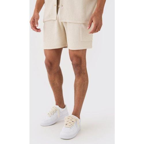 Short Cargo Large En Tissu Éponge Homme - Beige - L, Beige