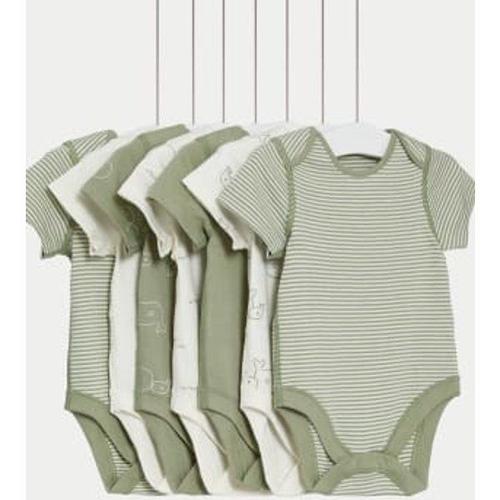 Lot De 7 Bodys 100 % Coton À Motif (Jusqu'au 3 Ans) - Vert