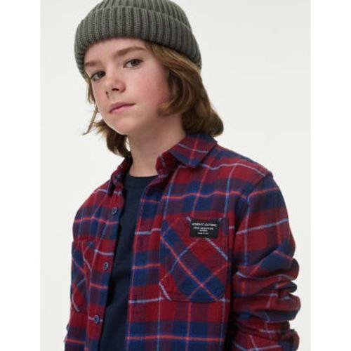 Ensemble 2 Pièces 100 % Coton Avec T-Shirt Et Chemise À Carreaux (Du 6 Au 16 Ans) - Rouge