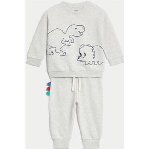 Ensemble 2 Pièces En Coton À Motif Dinosaure (Jusqu'au 3 Ans) - Gris