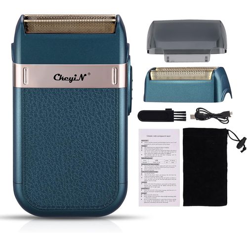Rasoir Électrique Pour Homme, Rasoir Électrique, Bleu, Tondeuse De Précision, Étanche Wet & Dry, Rechargeable Par Usb Et Sans Fil