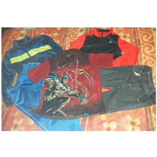 Veste De Jogging Marine + Veste De Jogging Rouge Noir + Jogging Bleu + Jeans Gris + Chemisette Bordeau - Batman Kappa Domino's Énergétique - 5 Pièces - 10 Ans - Garçon