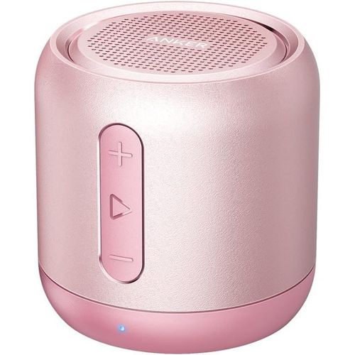 Soundcore Mini Haut-Parleur Bluetooth,Compact,avec 15 Heures d'autonomie,Son Fantastique,portée Bluetooth de 20 m,Radio FM et Basses intenses (Rose)