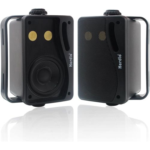 3.5 Pouces étanche Enceintes d'extérieur,200W Haut Parleur Voiture Mural Passif Premium Montable,Basse Améliorée,Durable et Durable pour Patio Marine Boat Garage Intérieur (Paire Noir)