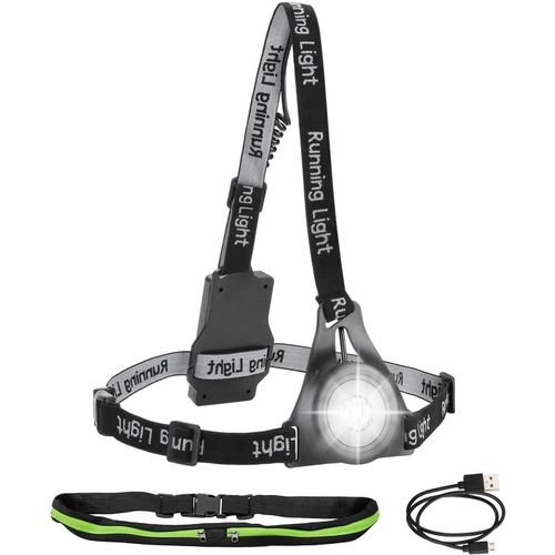 Pied Poitrine Usb Rechargeable Imperméable 3 Modes D'eclairages 500 Lm, Lampe Ventrale Running Léger De Sport Pour Jogging Camping Course Pêche Extérieur Unisex-Adult