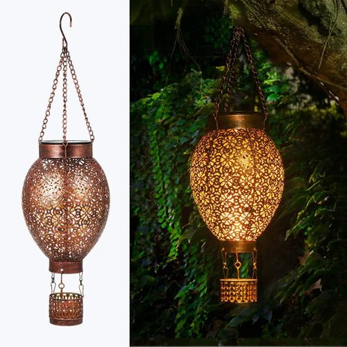 Lanterne Solaire Pour Extérieur,Lanterne Solaire En Métal Led Pour Extérieur À Suspendre Avec Étanchéité Ip65, Lanterne Solaire De Décoration De Jardin Pour Jardin,Balcon,Terrasse